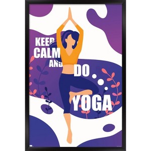 Trends International Keep Calm and Do Yoga Framed Wall Poster Prints - 1 of 4