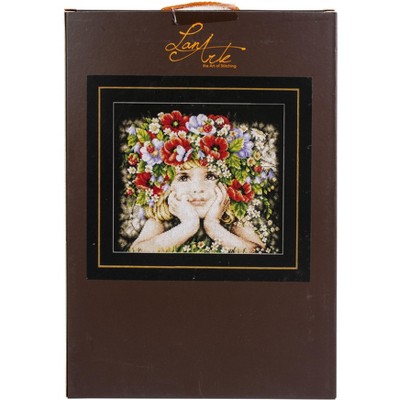 Vervaco Counted Cross Stitch Kit 12.4"X10.4"-Girl With Flowers (14 Count)