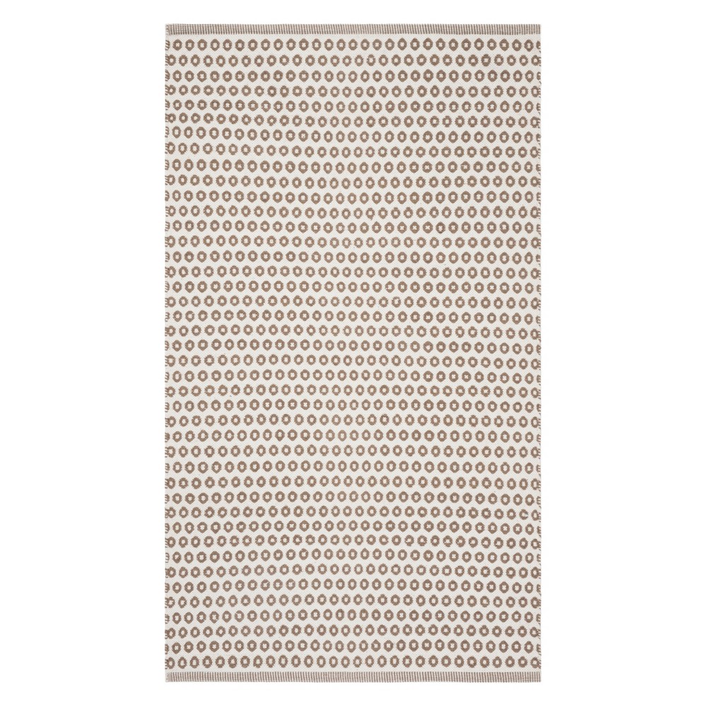  Geometric Woven Accent Rug Taupe/Ivory