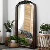 MAYEERTY Full-Length Mirror Solid Wood Carved Right Angle Micro-Arch Weathered White 64x21in with Stand - 3 of 4