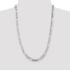 Black Bow Jewelry Men's 7mm, Sterling Silver, Pave Flat Figaro Chain Necklace - 2 of 4