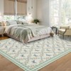 Washable Rug Colorful Floral Butterflies Living Room Rug Low Pile Ultra Soft Foldable Non Slip Carpet Stain Resistant Non Shedding Thin Floor Cover - 2 of 4