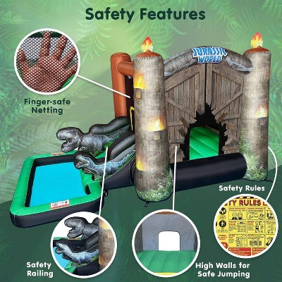 Jurassic World Inflatable Bounce House with Water Slide and Pool