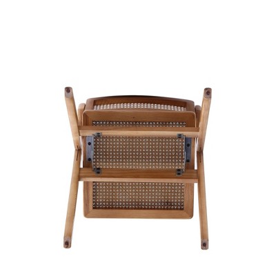 Lambinet Nature Cane Folding Side Chair Set in Ash Wood