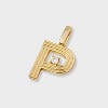 14K Gold Dipped Cubic Zirconia Ribbed Letter Charm - A New Day™ Gold - 2 of 2