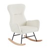 Rocking Chair, Upholstered Glider Rocker With Metal Frame And Solid Wood Legs, High Backrest, Velvet Armchair For Living Room Nursery - 4 of 4