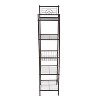 5 Tier Freestanding Bathroom Storage Shelves Brown - Bath Bliss: Iron Frame, Universal Organizer, 54.5" Height - 2 of 4