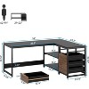 Sapphtopaz L-Shaped Computer Desk with 4 Drawers Reversible Corner Computer Desk with File Cabinets Writing Desk for Home Office, Bedroom - 3 of 4