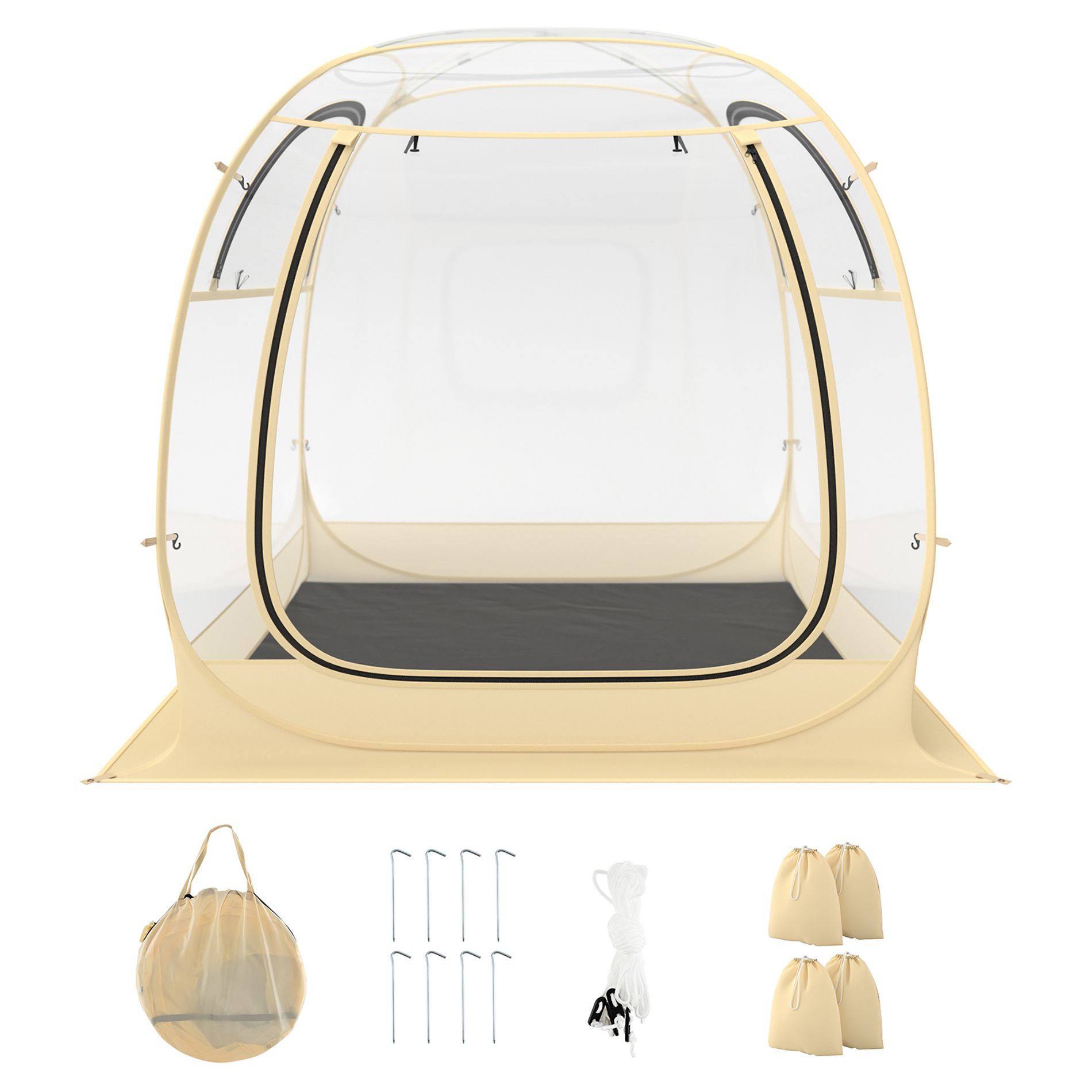 Tangkula 6 x 6 FT Instant Pop up Tent Weatherproof Shelter Sports Tent for 5-6 People