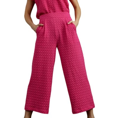 Women's Square Jacquard Wide Pants - umgee