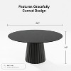 Dovelina Black Round Dining Table Artificial Wood Dining Room Table Personalized Dining Table with Designer Table Base - 3 of 4