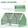 NicBex 6' x 3' x 3' Galvanized Raised Garden Bed with Mini PVC Greenhouse Cover Garden Sheds with Roll-Up Windows for Flowers, Fruits, Dark Green - 3 of 4