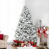 6ft Artificial Snow Flocked Christmas Tree with 1000 Branch Tips and Sturdy Metal Base - 2 of 4
