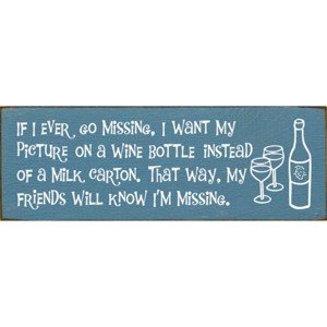 Slickblue Missing Picture on Wine Bottle Sign, 3.5x10 Solid Pine Rustic Wood Plaque, Multiple Colors - 1 of 3