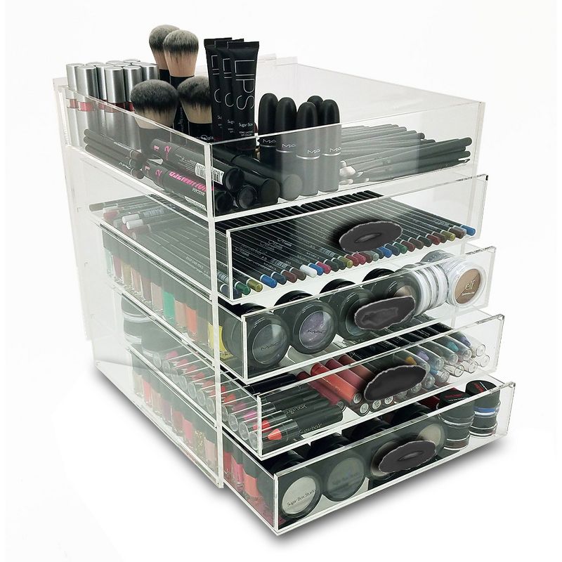 OnDisplay Ultimate Diva Cosmetic Organization Station - 12" Cube - Gold/Silver Agate, 3 of 5