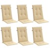 vidaXL Highback Chair Cushions 6 pcs Melange Beige 47.2"x19.7"x1.6" Fabric - 3 of 4