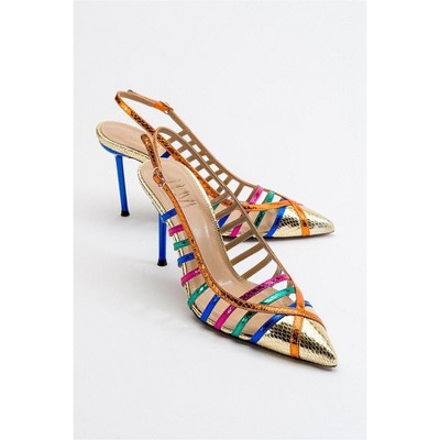 Gesto Gold Multi Stiletto Heel (Women) | Prologue Shoes