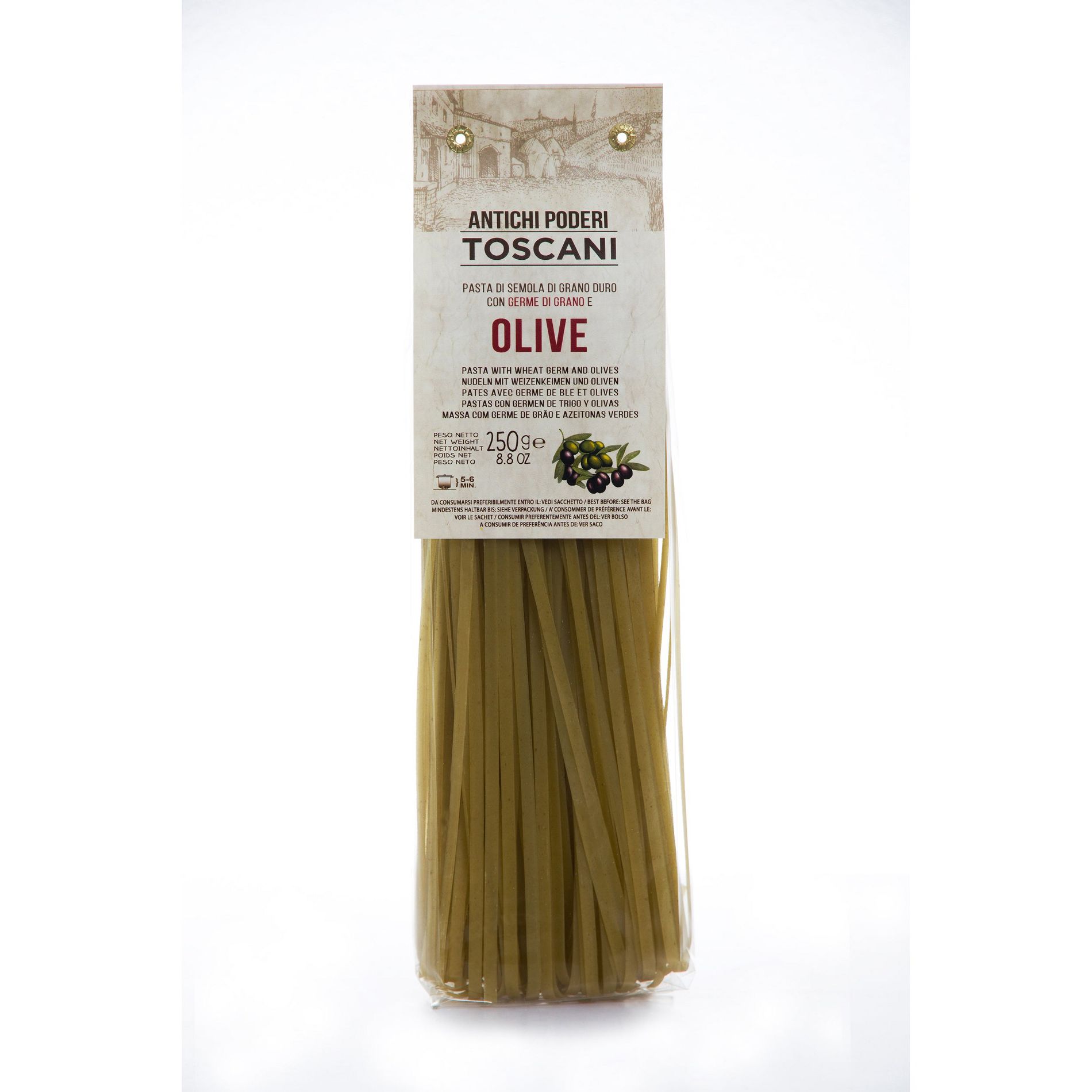 Antichi Poderi Toscani Olive Fettuccine Pasta 8.8oz/250g Pack of 3