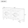 4 Door MDF Storage Cabinet with Five-Legs Support,French Sideboard Cabinet with Round Ring Handles for Dining Room or Entryway-Coolbibila - 4 of 4