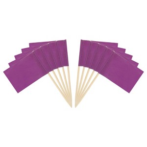 Unique Bargains Small Labeling Marking Cake Cocktail Decor Flag Toothpicks 100 Pcs - 1 of 4