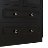 HomeRoots 71" Black Wood Two Door Two Drawer Combo Dresser - 4 of 4