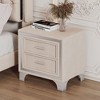NicBex Velvet Nightstand with Silver Glitter Strip Decor 2 Drawers Bedside Table with Metal Legs for Bedroom, Living Room, Study - 2 of 4