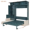 Queen Size Murphy Bed Foldable Wall Bed with Sofa and Shelves - ModernLuxe - 4 of 4
