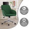 PAGED Adjustable Height Office Chair, Modern Swivel Velvet Vanity Chair with Wheels and Golden Base, Ergonomic Computer Chair for Office - 2 of 4
