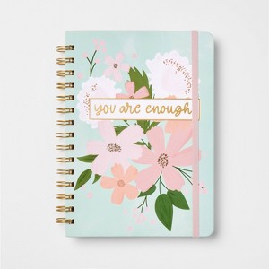 240pg Ruled Twin Spiral Journal 8.25"x6.25" Enough - Threshold™: Hard Cover, Narrow Lined, Multicolored, Teen & Adult - 1 of 3