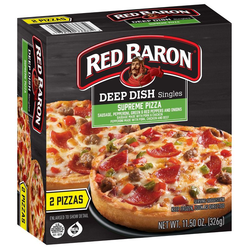 Red Baron Deep Dish Singles Supreme Frozen Pizza - 11.5oz, 4 of 13