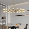 TOBILI Modern 36"Gold Round Chandelier Light Fixture,K9 Crystal Chandeliers for Dining Room,Living Room Chandeliers Over Table,Includes 36XG4 Bulbs - 2 of 4