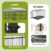 Outdoor Heavy Duty Metal Dog Cage Kennel with Rotating Feeding Bowl, Waterproof Roof Cover and Lock for All Dog Breeds - 3 of 4