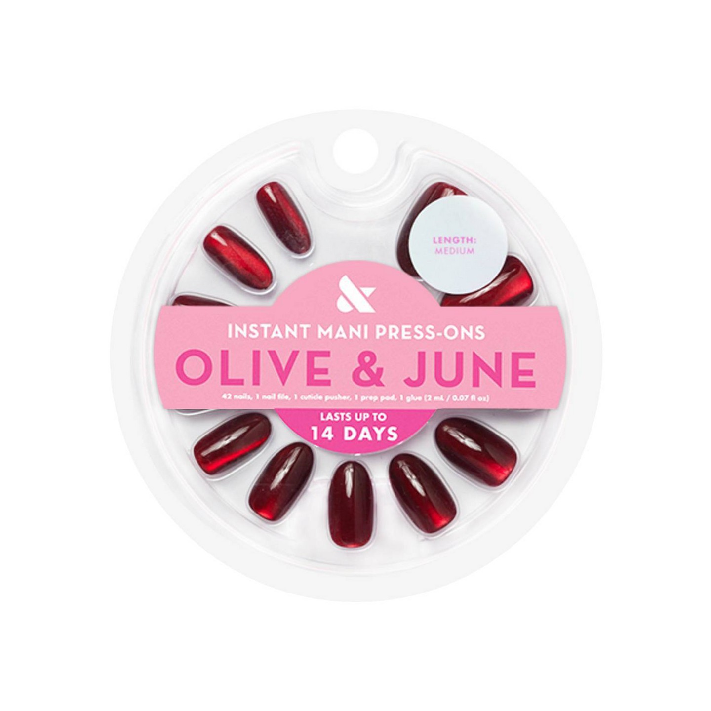 Накладные ногти Olive & June, овальные средние, Velvet, 42 шт., цвет: Оливковый — фото 1
