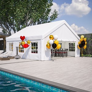 PAGED 20x15FT Patio Canopies and Gazebos with 1 Doors and 7 Windows, Waterproof, UV Protection Gazebo Pavilion Shelter Tent for Party, White - 1 of 4