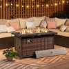 Costway 45" Propane Rattan Firepit Table with Glass Stones & Protective Cover Metal Frame - 4 of 4