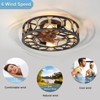 Caged Ceiling Fan, Low Profile Flush Mount Farmhouse Modern Ceiling Fans, 6 Speeds Reversible Blades, 5 LED Bulbs Included for Bedroom Living Room - 4 of 4