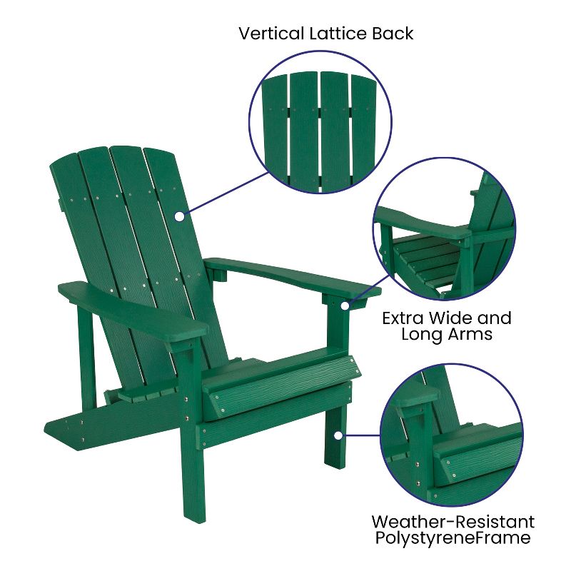 Emma and Oliver All-Weather Adirondack Chair in Faux Wood, 4 of 11