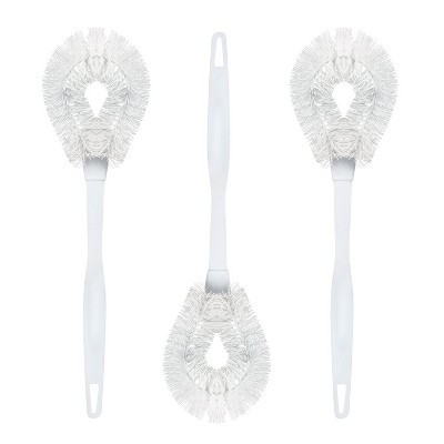 Lola Products Toilet Bowl Brush w/Curved Head, Coated Wire, Durable Poly Bristles, Reaches Under Toilet Bowl Rim, 3 Pack
