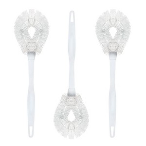 Lola Products Toilet Bowl Brush w/Curved Head, Coated Wire, Durable Poly Bristles, Reaches Under Toilet Bowl Rim, 3 Pack - 1 of 4