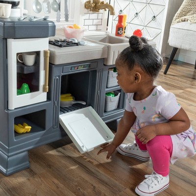 Step2 Gilded Gourmet Gray and White Kids Kitchen Playset