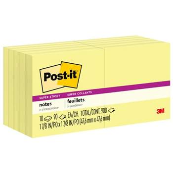 Post-it Super Sticky Notes 3" x 3" Canary Yellow 90 Sheets/Pad 558255