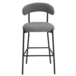 OUTSUPPLY Bar Stool, Black Metal Base with Footrest for Kitchen, Cafe, Vanity, Easy Assembly - 1 of 4