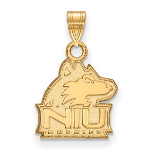 Black Bow Jewelry 14k Yellow Gold Plated Sterling Silver Northern Illinois Huskies NCAA Small Pendant - 1 of 3