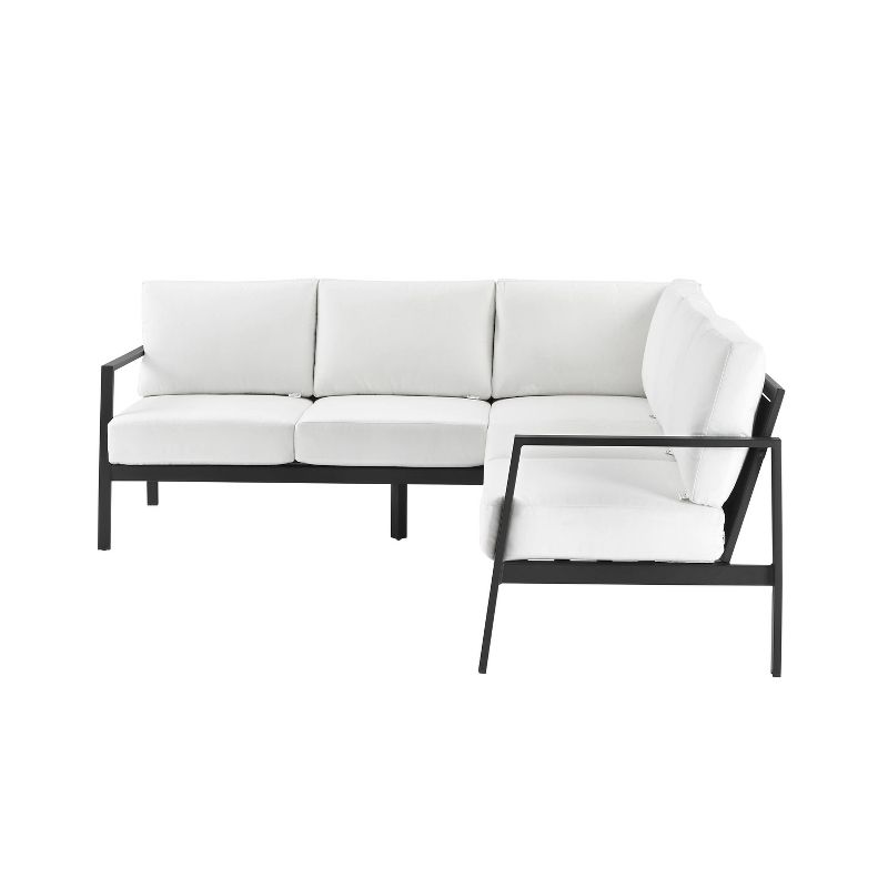Linon Lark Aluminum Sectional Sofa White, 4 of 14