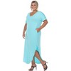Plus Size Short Sleeve V-neck Maxi Dress - 3 of 4
