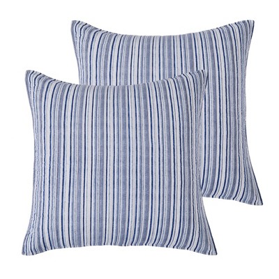 Avellino Blue Quilted Euro Sham - 2pk - Levtex Home