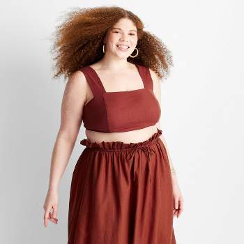 Women's Linen Square Neck Crop Top - Future Collective™ with Jenny K. Lopez