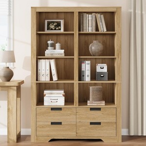 71" Tall Bookshelves with 4 Drawers,6 Tier Large Bookcase,Standing Shelving Unit for Living Room, Kitchen, Home Office - 1 of 4