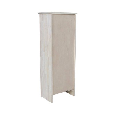 Adjustable Unfinished Brown Rubberwood Shaker Bookcase