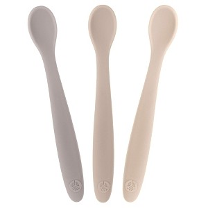 WeeSprout Silicone Baby Spoons, First Stage Infant Feeding Utensils With Soft-Tip, Set of 3 - 1 of 4